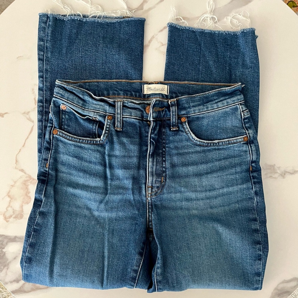 Madewell Medium Blue Ankle-Length Cropped Jeans